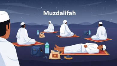 Muzdalifah Hajj : déroulé de la nuit, transport, sommeil, hygiène, sécurité et conseils pour gérer foule et fatigue.