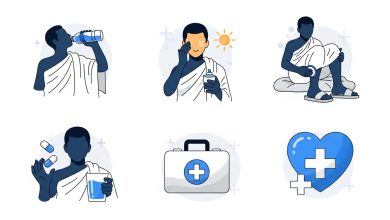 conseils médicaux essentiels pour les pèlerins : prévention de la chaleur, soins des pieds, hydratation et gestion des maladies chroniques.