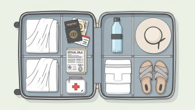 Découvrez les essentiels à emporter pour le pèlerinage : vêtements, documents, trousse médicale et conseils pour éviter les objets inutiles.